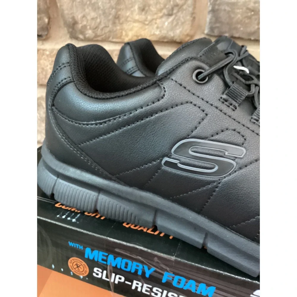 Skechers Work Nampa Osil Mens Size 10.5 WIDE Black Slip Resistant New